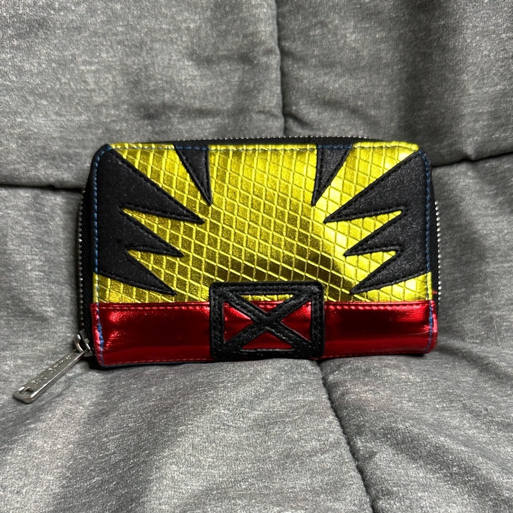 Loungefly X-Men 97’ Wolverine Metallic Yellow and Red Zipper Wallet